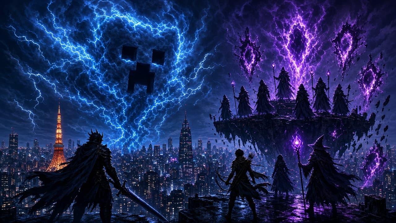 News Desk illustration for Blue Creeper Over Tokyo: Dungeons II Starts the War Early on PixelCraftMusic