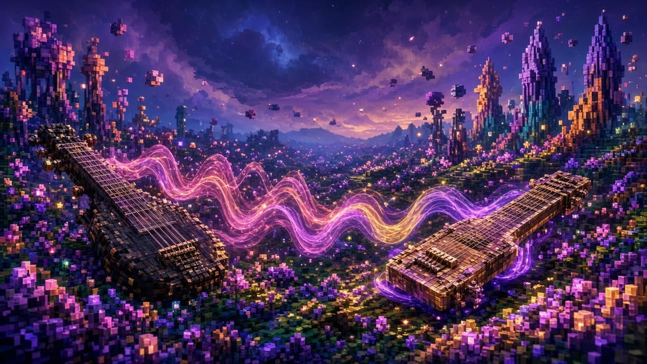 News Desk illustration for Harpejji and Lap Steel: How Dungeons II Sounds on PixelCraftMusic