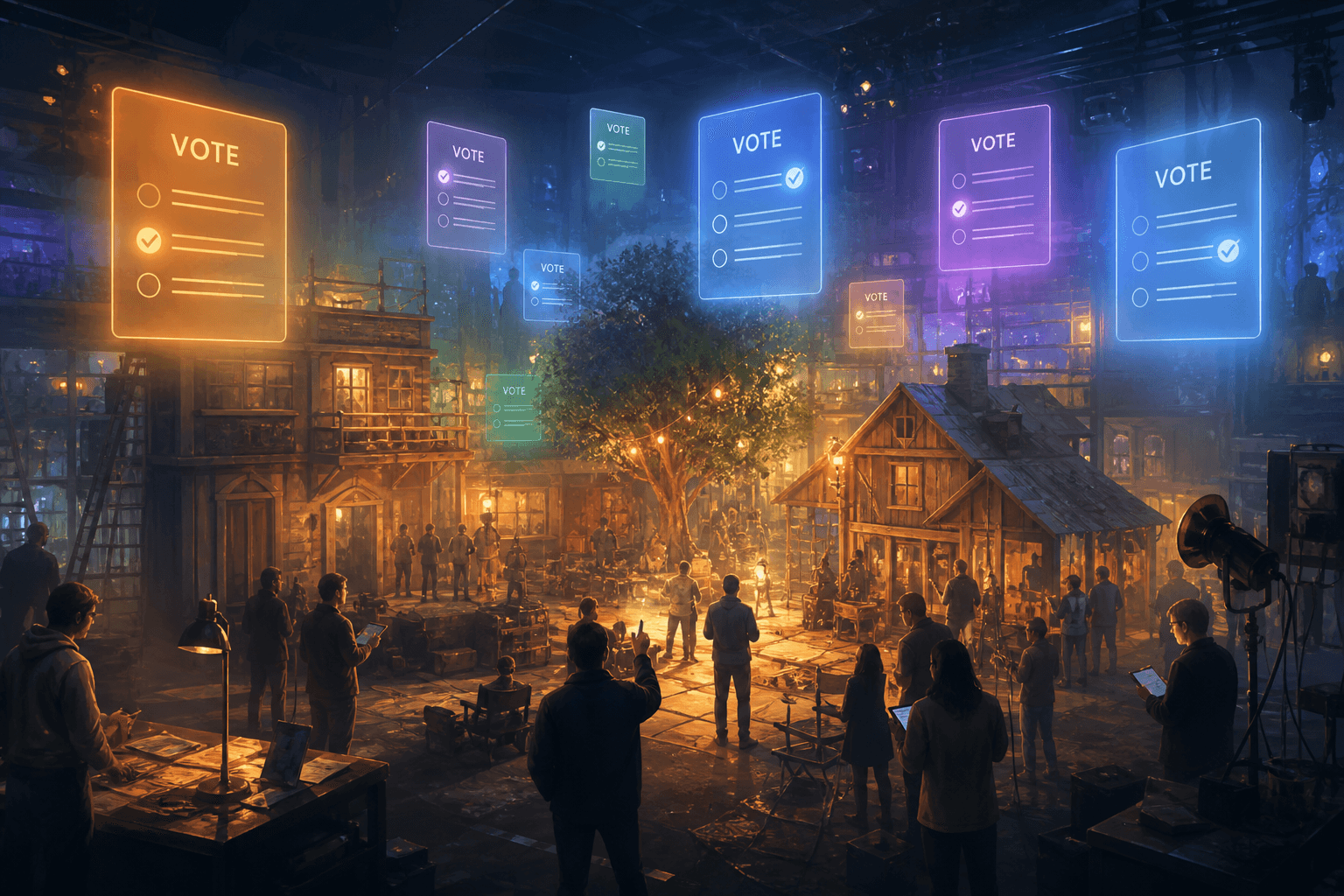 AI news illustration for Minecraft Movie Build Challenge Voting Event on PixelCraftMusic